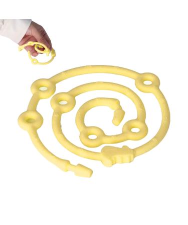 Buy Adjustable Soft Silicone Pacifier Holder for Babies - Washable & Reusable Teething Ring Toy Attachment (Yellow) - Best for Teething Relief - Buy Online on GoSupps.com