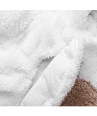 JiAmy Baby Hooded Romper Winter Jumpsuit | Boys Girls Flannel Outfits | Toddler Pajamas Footies Outwear | White 12-18 Months - Buy Online on GoSupps.com
