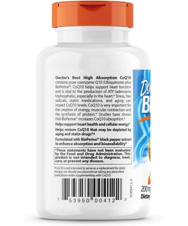 Doctor's Best High Absorption CoQ10 200 mg with BioPerine - 60 Veggie Softgels - Buy Online on GoSupps.com