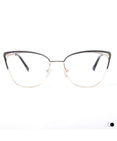 Cateye Blue Light Blocking Glasses for Women Anti Eyestrain Computer Game Glasses Metal Frame