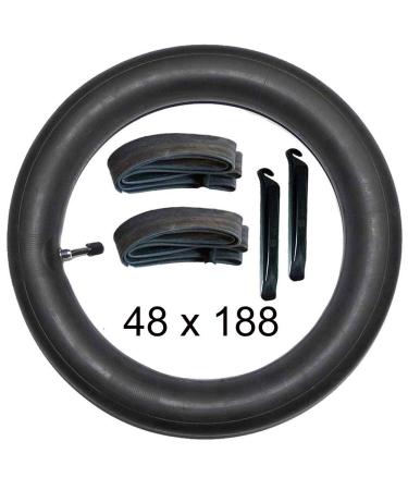 2 pcs. Stroller tube 48 x 188 with straight car valve and mounting lever