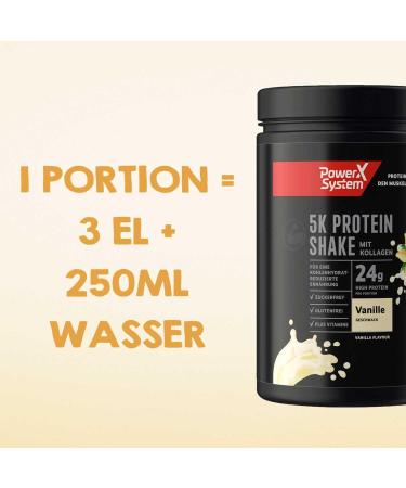 Power System 5K Protein Shake Vanilla - 360g Gluten-Free Multi-Component Protein Powder for Muscle Gain & Recovery - Buy Online on GoSupps.com
