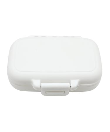 Small Pill Box Supplement Case for Pocket or Purse - 3 Removable Compartments Travel Medication Carry Case - Daily Vitamin Organizer Box (White)