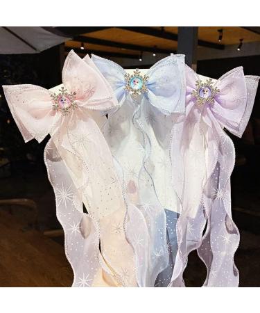 Hair Clips Cute colorful chiffon bow ribbon hairpin sweet hair accessories headband hairpin Blue Hair Clips (Size : 5) - Buy Online on GoSupps.com