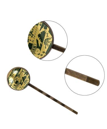 4PCS Handmade Barrettes Clip Set - Vintage Dinosaur Pattern - Women's Hair Accessories - Buy Online on GoSupps.com