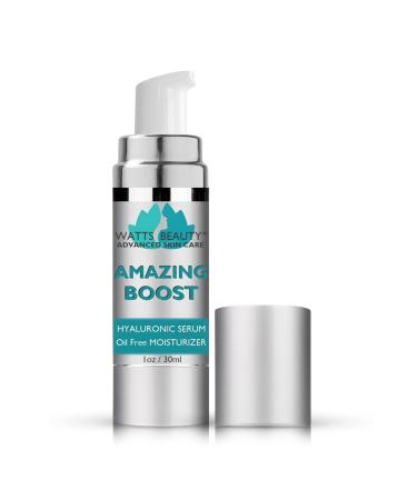 Amazing Boost Ultra Hydrating Hyaluronic Serum - Oil Free Face Moisturizer 1 oz 1 Ounce