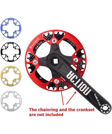 UPANBIKE Mountain Bike Chainring Guard 104 BCD Aluminum Alloy Protector Cover for 32-42T Sprockets - Black - Buy Online on GoSupps.com