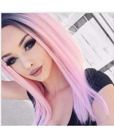 BGHJUE Pink Straight Lace Front Wig - Premium Human Hair for Black Women | Pre Plucked Brazilian Remy Wig - Buy Online on GoSupps.com