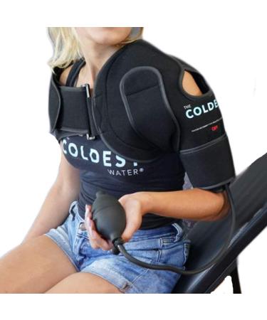 The Coldest Shoulder Ice Pack with Air Compression - Hot/Cold (Left/Right Reusable Shoulder Brace Wrap with Straps) - Ice Pack tendinitis overuse Strains Injuries and Post Rotator Cuff Surgery