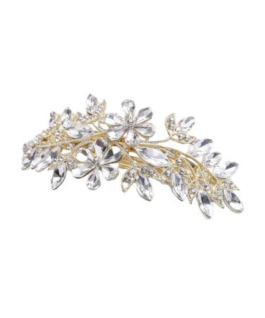 Beatifufu Flower Hairpin Spring Hairpin Girl Headdress Women Headdress Rhinestone Hair Barrette Women Hairpin Rhinestone Hair Clip Spring Hair Clips Lady Hair Clip Spring Hair Barrette