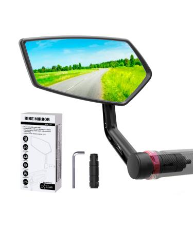 RBRL bike mirror Extra large bar end bike mirror impact-resistant real glass mirror area rear mirror bicycle bicycle mirror for e-bike universal bicycle rear mirrors (left) left-wing diamond - Buy Online on GoSupps.com