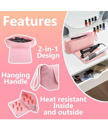 Large Hair Tools Travel Bag 2 in 1 Hair Tools Travel Bag with Heat Resistant mat Heat Resistant Hair Travel Bag for Curling Iron Flat Irons Straighteners Hanging Travel Hair Tools Bag (Pink) - Buy Online on GoSupps.com