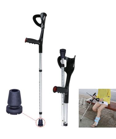 Lightweight Walking Forearm Crutches Foldable Aluminum Crutches for Adults Portable Travel Cane(Silver) (Color : 1 Unit) Anniversary Lucky Star