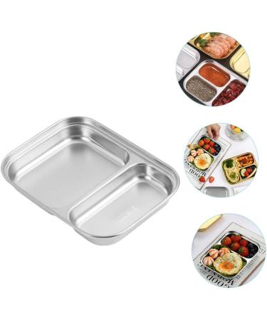 Alipis Stainless Steel Serving Tray Baby Separation Board Snack 20.00X15.00X3.00CM Silver - Buy Online on GoSupps.com