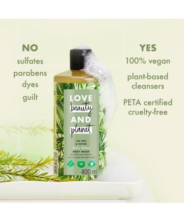 Buy Body Wash with Tea Tree & Vetiver Aroma - Sulfate & Paraben Free Liquid Shower Gel for Men & Women | 400ml - Buy Online on GoSupps.com