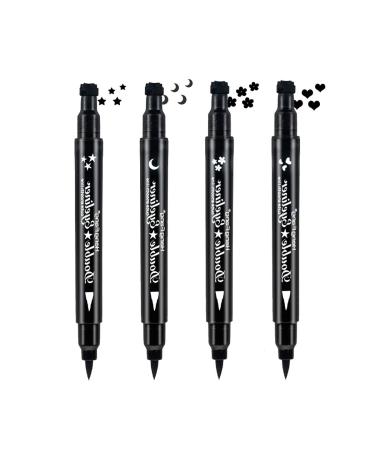 Waterproof Eyeliner Stamp Wingliner Pen Set - Smudgeproof, Long Lasting Heart Black Liquid Eye Liner - Double Ended Makeup Tool for Women - Buy Online on GoSupps.com