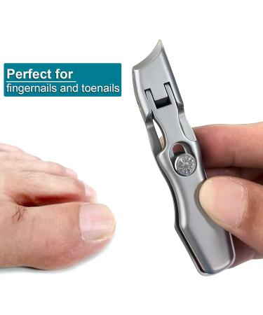 VOGARB Extra Wide Jaw Nail Clippers for Thick Nails - Bevel Blades, Long Handle & No Splash Design - Ideal for Men, Women, Seniors - Metallic Finish - Buy Online on GoSupps.com