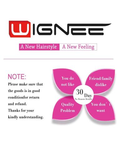 WIGNEE 100% Virgin Human Hair Natural Wave Wig with Bangs - 16 Inch Brazilian Hair Natural Black Color - Buy Online on GoSupps.com