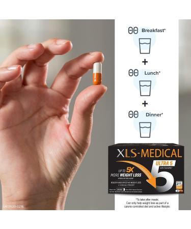 XLS-Medical Ultra 5 Weight Loss Capsules - 84 Capsules - Reduces Dietary Fat Absorption - 2 Week Supply - Buy Online on GoSupps.com
