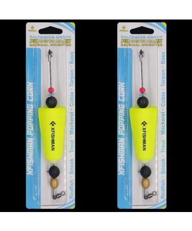 Fishing Popping Corks for Saltwater - Red Fish Popper for Carolina Rig - Large Floats - Yellow (2 Pack) - Buy Online on GoSupps.com