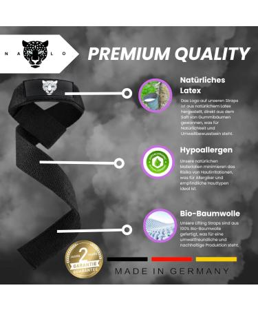 Buy Nalo Padded Lifting Straps - Professional Strength Training Straps for Deadlifts & Bodybuilding - Unisex Black - Buy Online on GoSupps.com