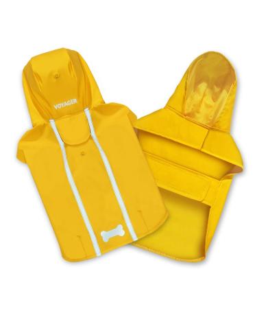 Voyager Waterproof Dogs Raincoat - Rain Poncho by Best Pet Supplies - Yellow, Small, Chest: 16"  19" (253-YW-S) Chest:16 in19 in Raincoat (Bright Yellow)