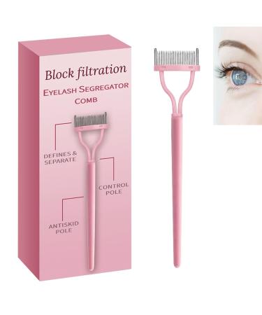 Eyelash Filter Separator Comb Metal Lash Comb Make Up Lash Separator Comb Metal Eyelash Brush Comb Eyelash Combs Metal Eyelash Brush Comb Mascara Curl Tool for Eyelashes and Eyebrow Pink 1PC
