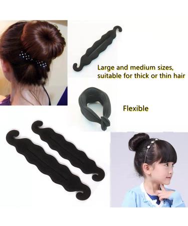 19pcs Girls Donut Hair Bun Maker Set with Bobby Pins - Women Hair Bun Kit for Ponytail Styling - Buy Online on GoSupps.com