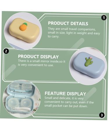 Solustre 32 pcs Colored Contact Lenses Cleaning Set | Mini Case & Mirror | Eye Lens Container with Cartoon Design | Ideal for Eye Protection & Travel - Buy Online on GoSupps.com