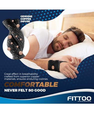 FITTOO Copper Infused TFCC Wrist Brace for Ulnar Sided Pain | Universal Size for Men & Women - Right Hand Large - Buy Online on GoSupps.com