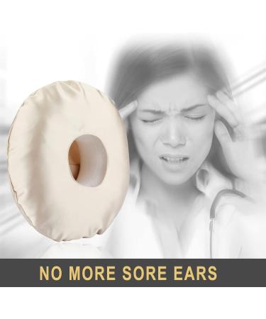 Removable Ear Piercing Pillow for Side Sleepers | Washable Silk Cushion Cover + Insert | Donut Design with Hotel Closure | Ideal for Earache Relief & Comfort - Buy Online on GoSupps.com