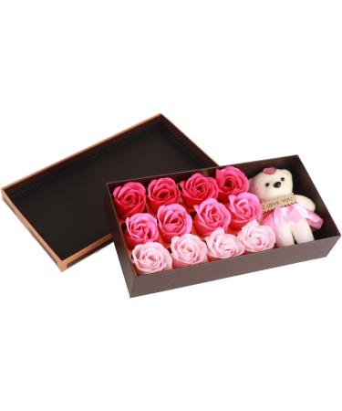  Fdit Romantic Rose Flower Soap Body Soap Floral Bath Soap Rose Bath Soap Rose Flower Petals Plant Essential Oil Soap Rose Soap (pink gradient) - Buy Online on GoSupps.com