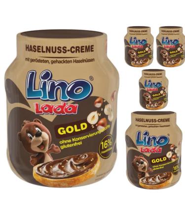 Lino Lada Gold Milk and Hazelnut Chocolate Cream Spreads 350g x 5 pieces with Pufai Grocery