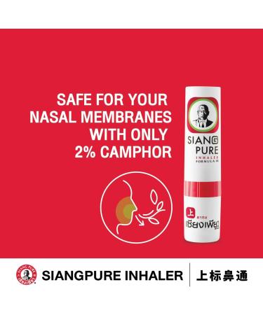 Siang Pure Aromatherapy Nasal Inhaler - Cooling Menthol, Peppermint & Eucalyptus Oil (6 Pack) - Allergy Relief - Buy Online on GoSupps.com