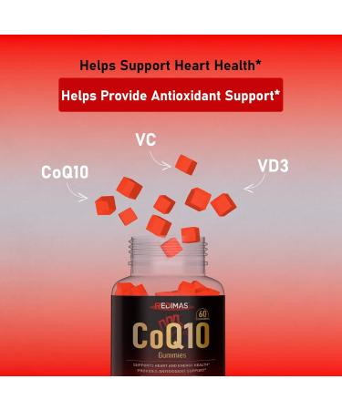 Redimas CoQ10 Gummies with Coenzyme Q10 Vitamin D3 and E CoQ10 Chewable Supplement for Adults Convenient Daily Soft Gummies Easy to Take Portable Bottle 60 Count - Buy Online on GoSupps.com