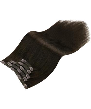 Moresoo Clip in Hair Extensions Real Human Hair Extensions Clip in Double Weft Darkest Brown Clip in Extensions Remy Hair 14 Inch 5 Pieces/70g #2 35 cm #2 - Buy Online on GoSupps.com