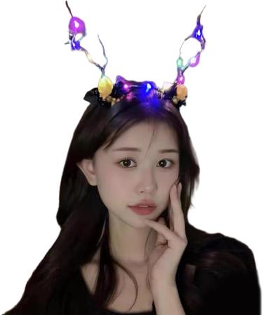 amangul Halloween Headband DarkSeries Antler Hairband Cosplay Costume Luminous Headpiece for Women Kids Festival Party Props(Style2) - Buy Online on GoSupps.com