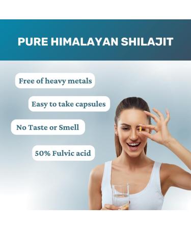 Shilajit Capsules for Men & Women 250mg Himalayan Shilajit Extract with 50% Fulvic Acid & 85+ Trace Minerals for Fertility - Himalayan Supplement for Energy & Vitality Better Than Resin - 60 Count 60 Count (Pack of 1) - Buy Online on GoSupps.com