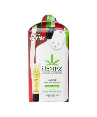 Hempz Original Moisturizer 17 ounce with Lip Balm Gift Set