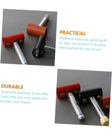 Hapinary Leather Razor Head Storage Cover - Protection for Manual Shaving Heads | 8.5x4.5cm Old-Fashioned Safety Razor Bag - Buy Online on GoSupps.com
