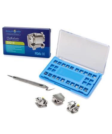 SNAWOP Orthodontic Self-Ligating Brackets 20PCS Dental Metal Braces with Open Tools Slot. MBT 022 3 with Hooks