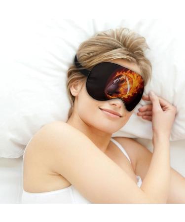 Buy American Football Fire Flames Sleeping Mask - Adjustable Soft Eye Mask for Men Women Boys & Girls | Light-Blocking Blindfold for Comfortable Sleep - Buy Online on GoSupps.com