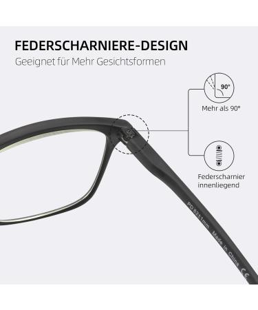 Zenottic Men's Blue Light Blocking Reading Glasses - Classic Anti-UV400 Design | Black 0.0 Prescription - Buy Online on GoSupps.com