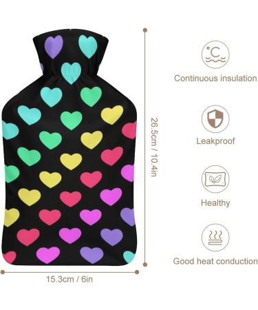 Color Love Hot Water Bottle with Plush Cover - Hand Warmer for Adults & Kids (26.5x15.3cm) | International Shipping Available - Buy Online on GoSupps.com