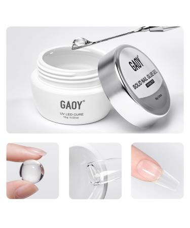 GAOY Solid Nail Glue Gel for Nail Tips 15g Solid Nail Gel Solid Nail Glue for Press On Nails False Nail Tips and Acrylic Nail Tips UV Light Cure