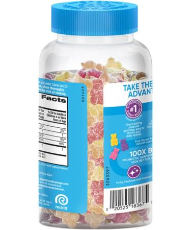 Digestive Advantage 3-in-1 Natural Fruit Flavors Probiotic Gummies for Women & Men Occasional Bloating, Minor Abdominal Discomfort & Gut Health, 60 Count Gummies (3 Pack) - Buy Online on GoSupps.com