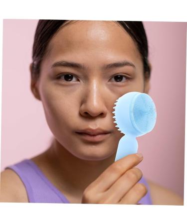 DOITOOL Silicone Face Brush Silicone Handheld Face Brush Facial Brush Face Scrubber Brush Pore Scrubber Face Scrubber Exfoliator Brush Skincare Brush Silica Gel Skin Care Brush 11x5cm Sky-blue - Buy Online on GoSupps.com