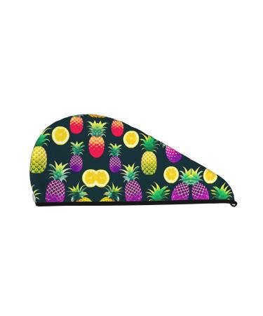 Colorful Fruit Pineapple Coral Velvet Dry Hair Cap Unisex Wet Towel Wrap The Ideal Bathroom Pool Party Beach and Home Accessory