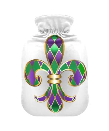 Mardi grass gold jewelry heat bottle with reference heat bottles for pain relief heat bottle water bag feet and bed warmers for women 2 l