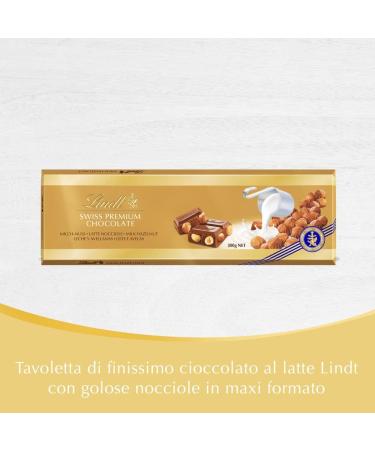 Lindt - Swiss Premium Chocolate Bar - Milk Chocolate Hazelnuts - 300G - Pack of 2 - Buy Online on GoSupps.com